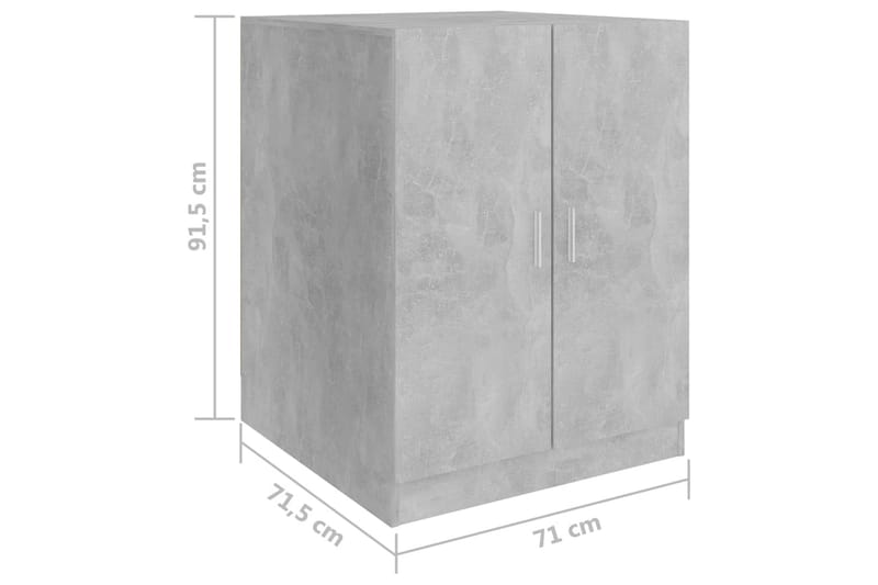 Tvättmaskinsskåp betonggrå 71x71,5x91,5 cm - Badrumsskåp