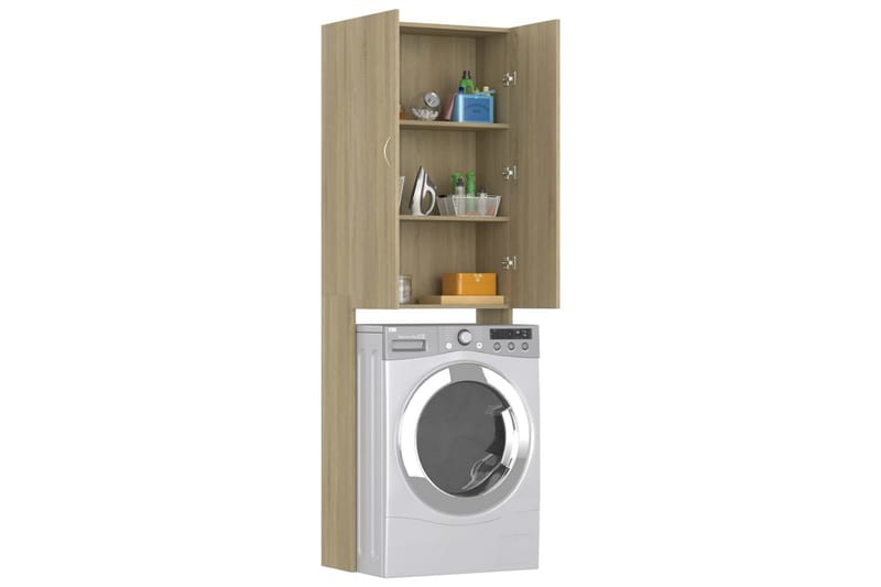 Tvättmaskinsskåp sonoma-ek 64x25,5x190 cm - Ek - Förvaring - Badrumsförvaring & tvättstuga inredning - Badrumsskåp