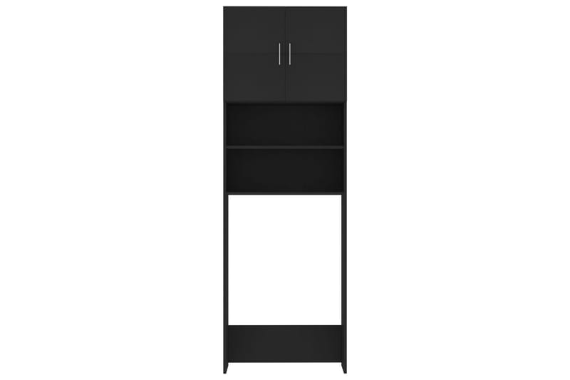 Tvättmaskinsskåp svart 64x25,5x190 cm spånskiva - Svart - Badrumsskåp