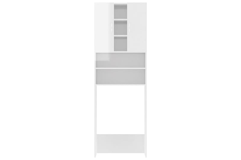 Tvättmaskinsskåp vit högglans 64x25,5x190 cm - Förvaring - Badrumsförvaring & tvättstuga inredning - Badrumsskåp