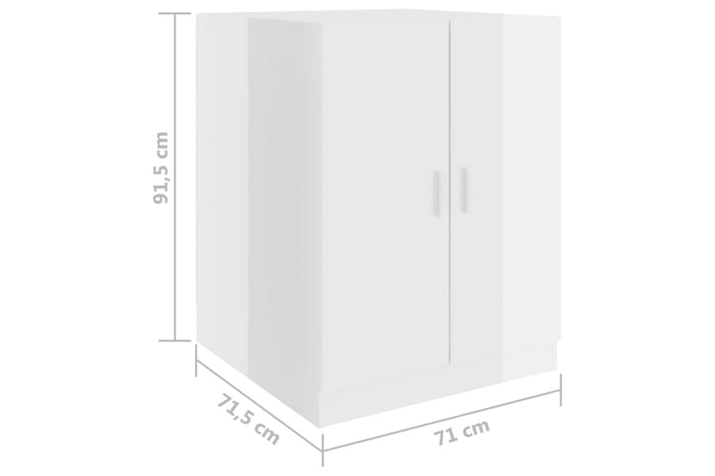 Tvättmaskinsskåp vit högglans 71x71,5x91,5 cm - Badrumsskåp
