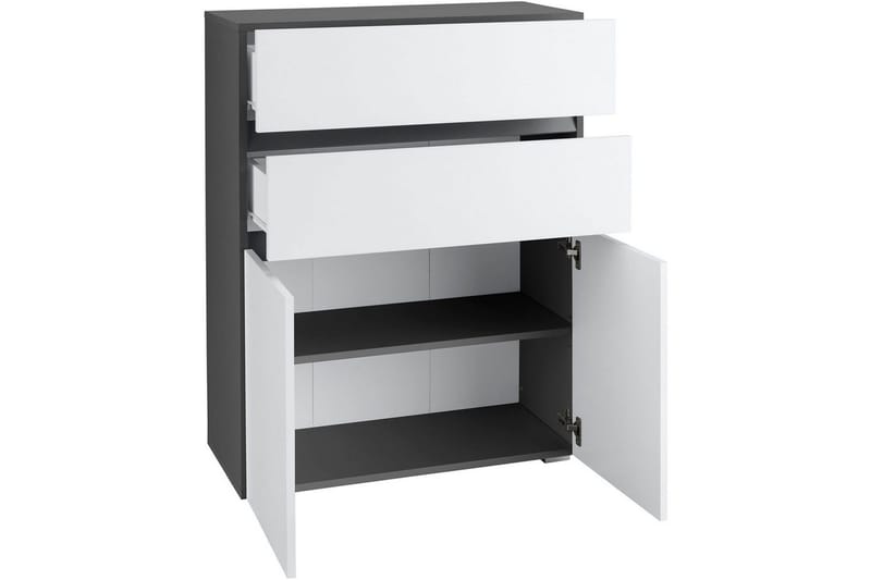 Badrumsskåp Wisla 76x35x98 cm, Antracit/Vit - 76x35x98 cm, Antracit/Vit - Förvaring - Badrumsförvaring & tvättstuga inredning - Badrumsskåp