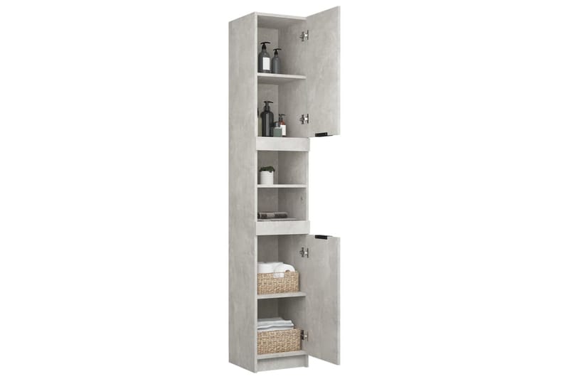 beBasic Badrumsskåp betonggrå 32x34x188,5 cm konstruerat trä - Förvaring - Badrumsförvaring & tvättstuga inredning - Badrumsskåp