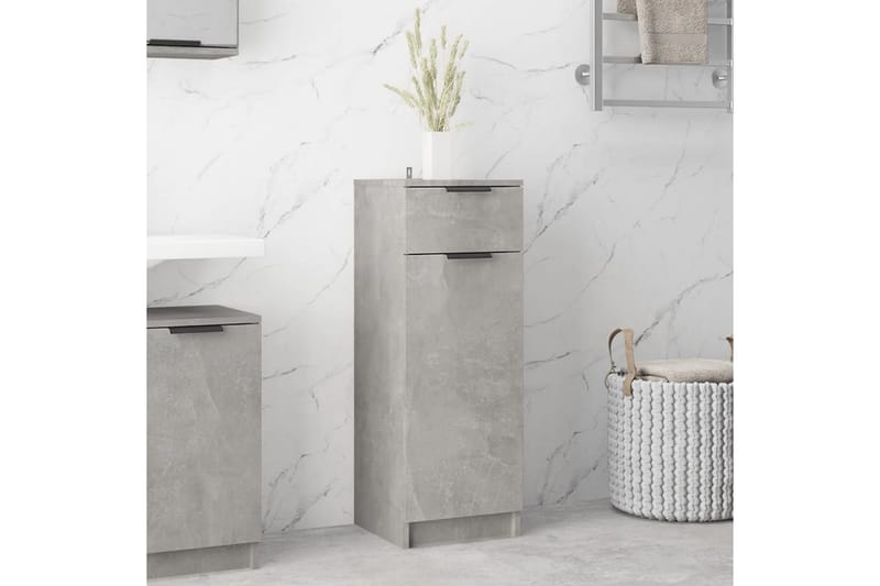 beBasic Badrumsskåp betonggrå 32x34x90 cm konstruerat trä - Förvaring - Badrumsförvaring & tvättstuga inredning - Badrumsskåp