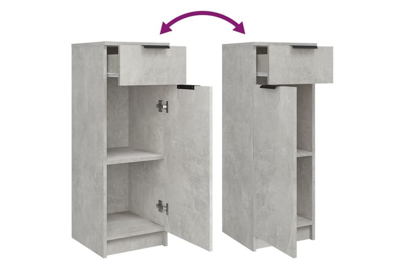 beBasic Badrumsskåp betonggrå 32x34x90 cm konstruerat trä - Förvaring - Badrumsförvaring & tvättstuga inredning - Badrumsskåp