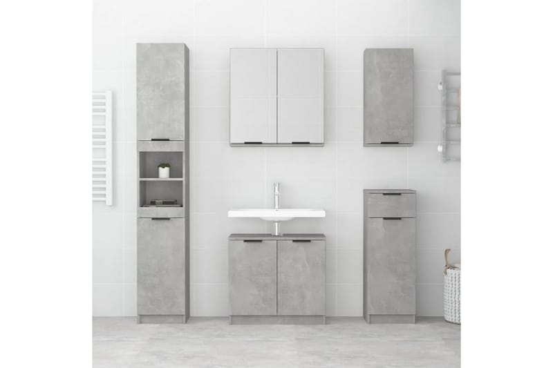 beBasic Badrumsskåp betonggrå 64,5x33,5x59 cm konstruerat trä - Förvaring - Badrumsförvaring & tvättstuga inredning - Badrumsskåp