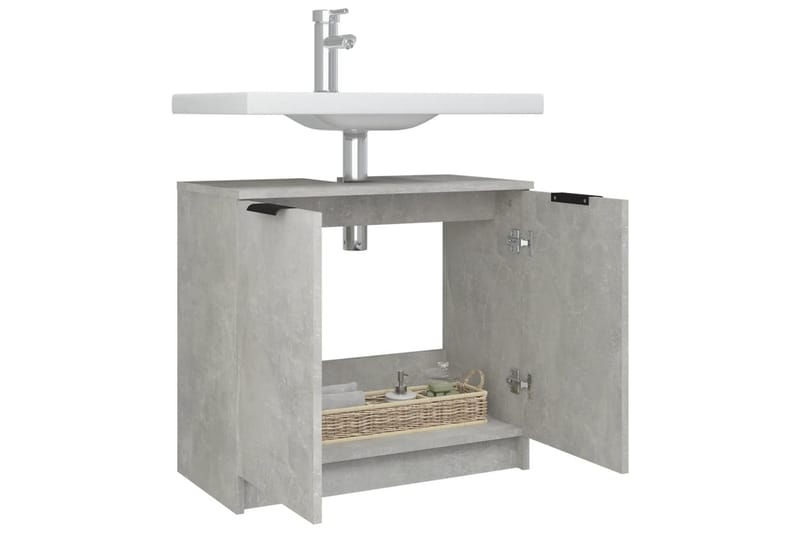 beBasic Badrumsskåp betonggrå 64,5x33,5x59 cm konstruerat trä - Förvaring - Badrumsförvaring & tvättstuga inredning - Badrumsskåp