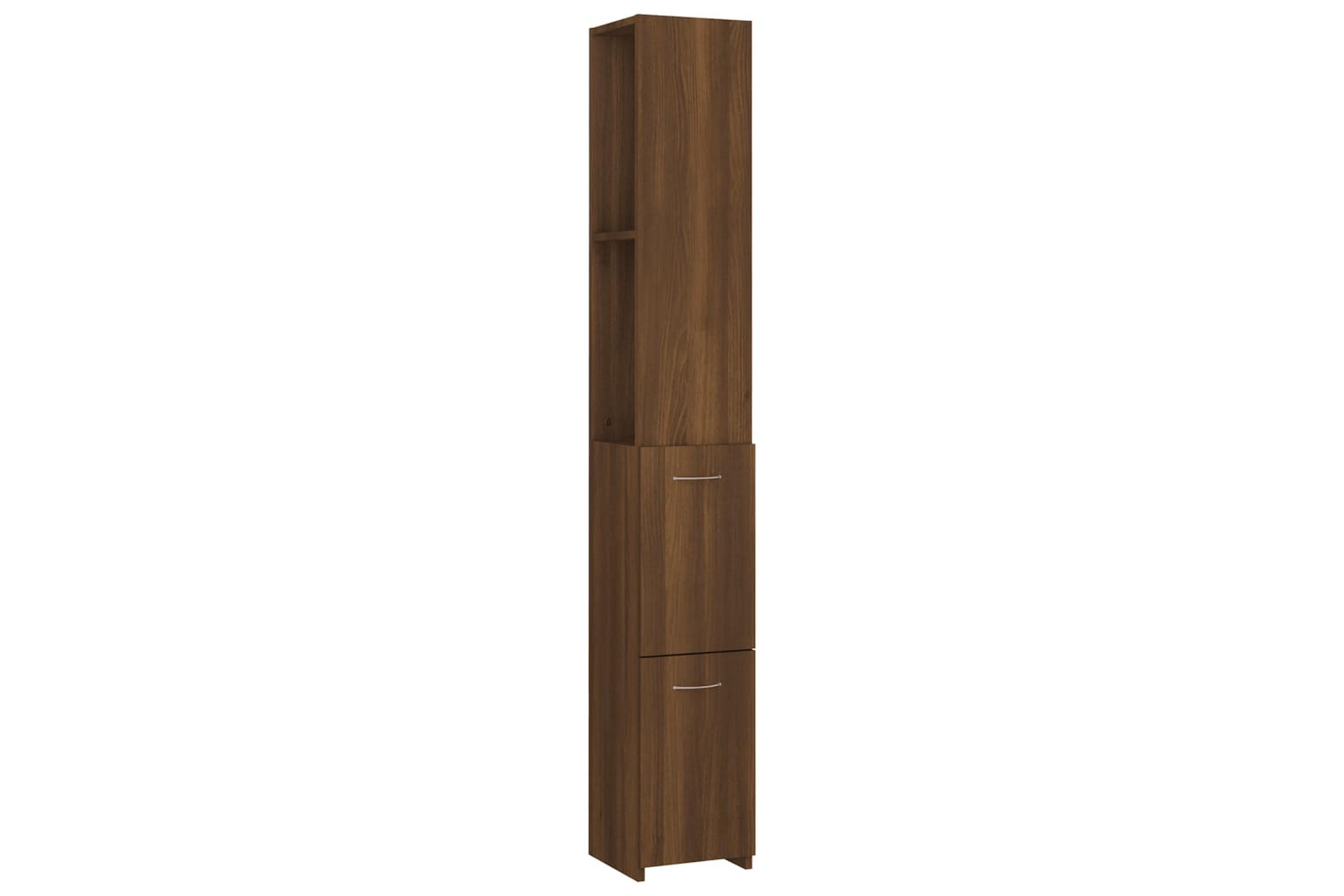 beBasic Badrumsskåp brun ek 25x25x170 cm konstruerat trä –