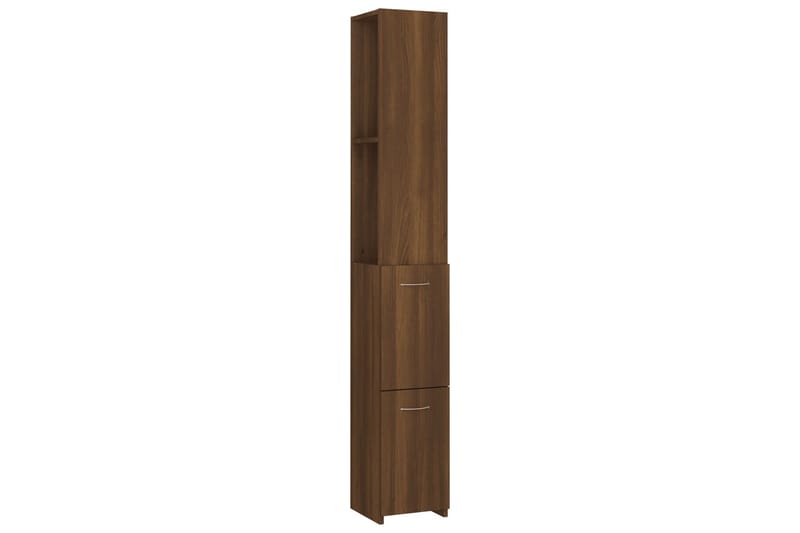 beBasic Badrumsskåp brun ek 25x25x170 cm konstruerat trä - Förvaring - Badrumsförvaring & tvättstuga inredning - Badrumsskåp