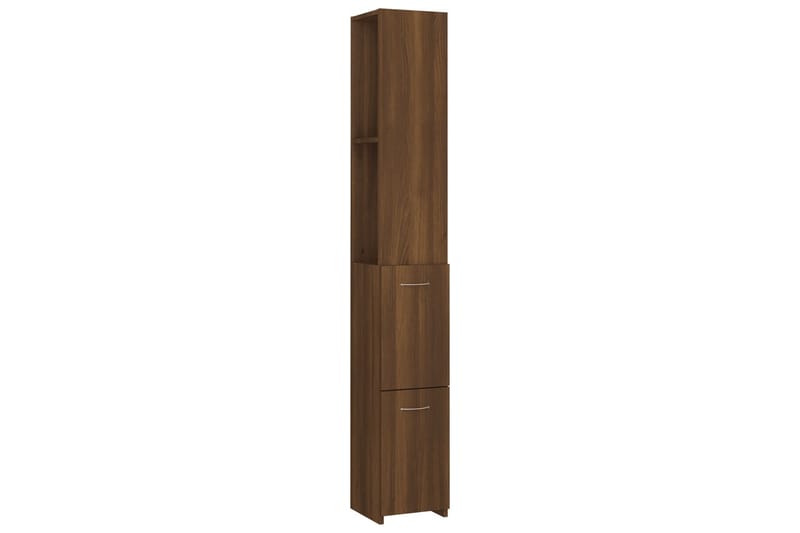 beBasic Badrumsskåp brun ek 25x25x170 cm konstruerat trä - Badrumsskåp