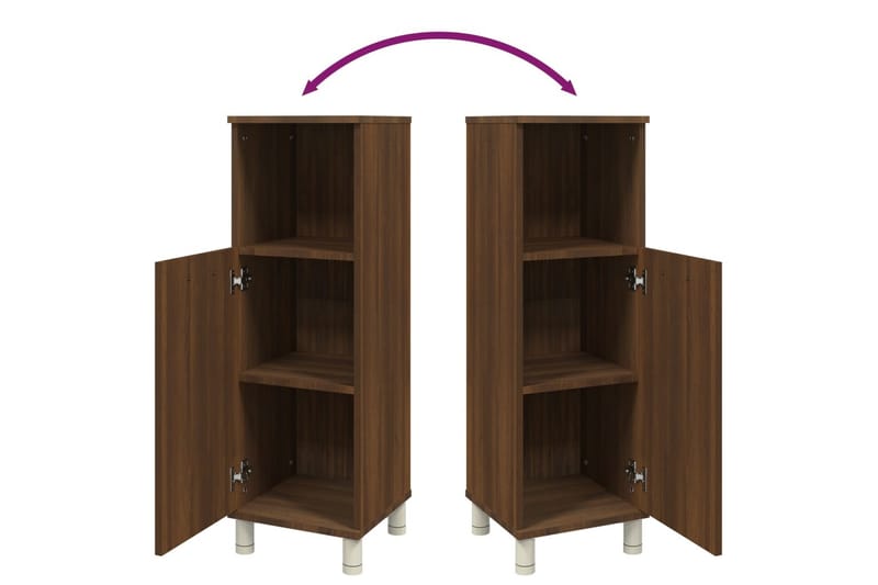 beBasic Badrumsskåp brun ek 30x30x95 cm konstruerat trä - Förvaring - Badrumsförvaring & tvättstuga inredning - Badrumsskåp