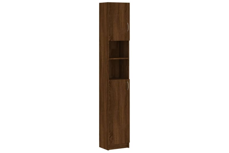 beBasic Badrumsskåp brun ek 32x25,5x190 cm konstruerat trä - Förvaring - Badrumsförvaring & tvättstuga inredning - Badrumsskåp