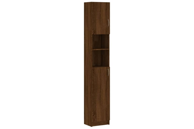 beBasic Badrumsskåp brun ek 32x25,5x190 cm konstruerat trä - Badrumsskåp