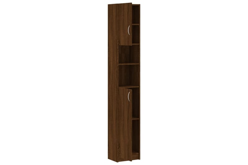 beBasic Badrumsskåp brun ek 32x25,5x190 cm konstruerat trä - Förvaring - Badrumsförvaring & tvättstuga inredning - Badrumsskåp