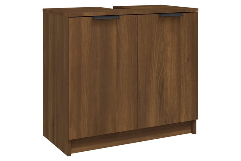 beBasic Badrumsskåp brun ek 64,5x33,5x59 cm konstruerat trä - Förvaring - Badrumsförvaring & tvättstuga inredning - Badrumsskåp