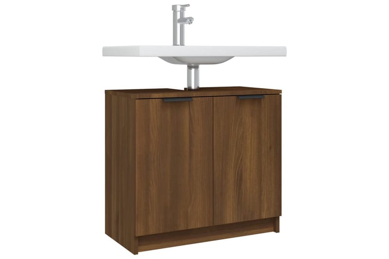 beBasic Badrumsskåp brun ek 64,5x33,5x59 cm konstruerat trä - Förvaring - Badrumsförvaring & tvättstuga inredning - Badrumsskåp