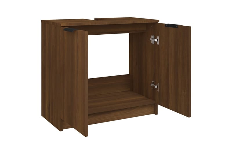 beBasic Badrumsskåp brun ek 64,5x33,5x59 cm konstruerat trä - Förvaring - Badrumsförvaring & tvättstuga inredning - Badrumsskåp