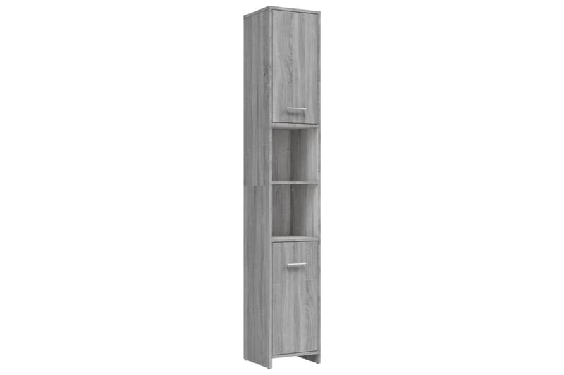 beBasic Badrumsskåp grå sonoma 30x30x183,5 cm konstruerat trä - Förvaring - Badrumsförvaring & tvättstuga inredning - Badrumsskåp