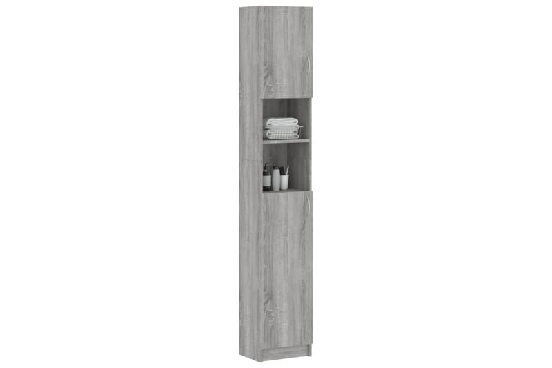 beBasic Badrumsskåp grå sonoma 32x25,5x190 cm konstruerat trä - Förvaring - Badrumsförvaring & tvättstuga inredning - Badrumsskåp