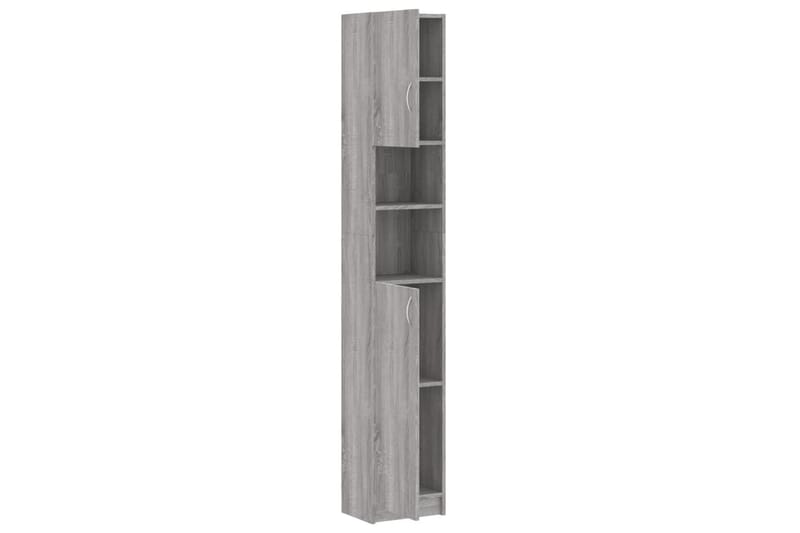 beBasic Badrumsskåp grå sonoma 32x25,5x190 cm konstruerat trä - Förvaring - Badrumsförvaring & tvättstuga inredning - Badrumsskåp