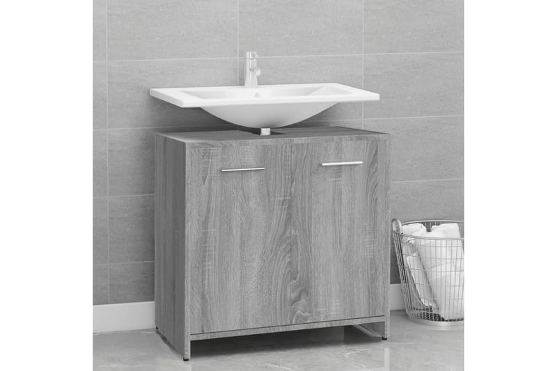 beBasic Badrumsskåp grå sonoma 60x33x60 cm konstruerat trä - Förvaring - Badrumsförvaring & tvättstuga inredning - Badrumsskåp