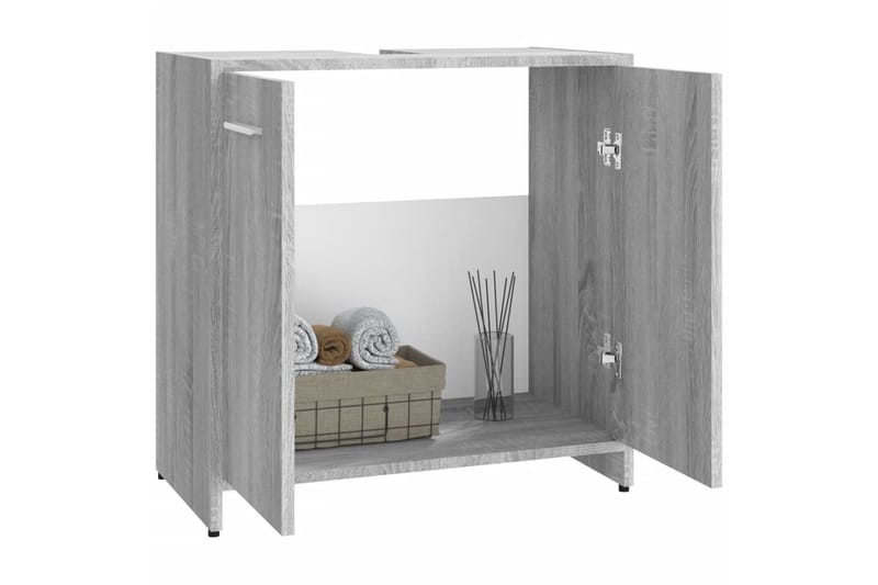 beBasic Badrumsskåp grå sonoma 60x33x60 cm konstruerat trä - Förvaring - Badrumsförvaring & tvättstuga inredning - Badrumsskåp