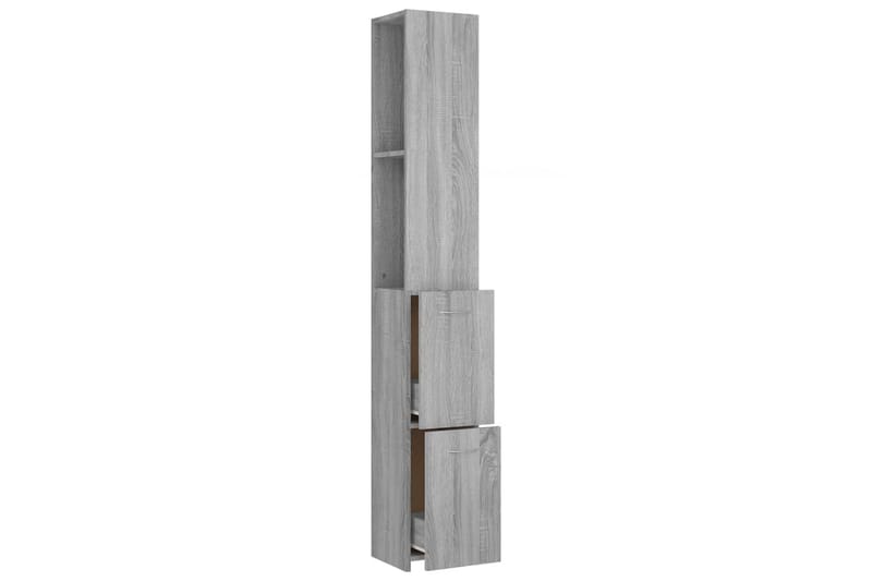 beBasic Badrumsskåp grå sonoma-ek 25x25x170 cm konstruerat trä - Förvaring - Badrumsförvaring & tvättstuga inredning - Badrumsskåp