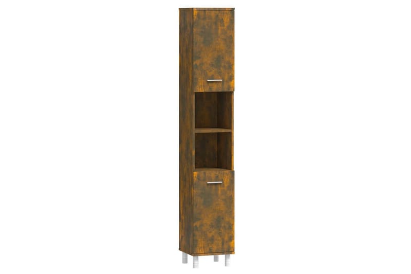 beBasic Badrumsskåp rökfärgad ek 30x30x179 cm konstruerat trä - Förvaring - Badrumsförvaring & tvättstuga inredning - Badrumsskåp