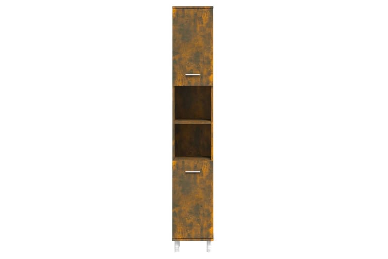 beBasic Badrumsskåp rökfärgad ek 30x30x179 cm konstruerat trä - Förvaring - Badrumsförvaring & tvättstuga inredning - Badrumsskåp