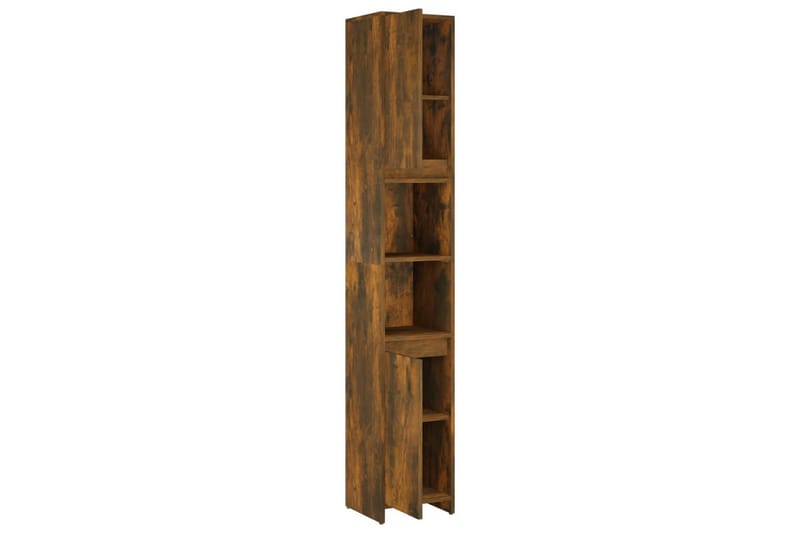 beBasic Badrumsskåp rökfärgad ek 30x30x183,5 cm konstruerat trä - Förvaring - Badrumsförvaring & tvättstuga inredning - Badrumsskåp