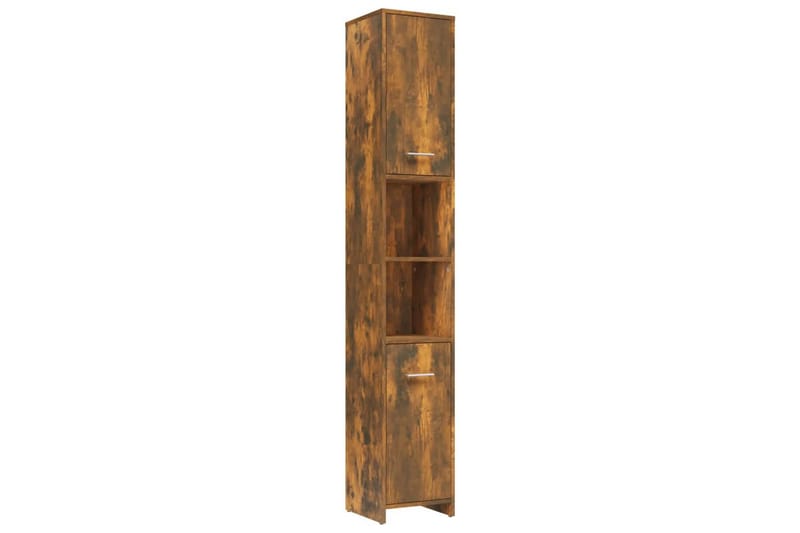 beBasic Badrumsskåp rökfärgad ek 30x30x183,5 cm konstruerat trä - Förvaring - Badrumsförvaring & tvättstuga inredning - Badrumsskåp
