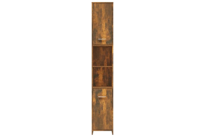 beBasic Badrumsskåp rökfärgad ek 30x30x183,5 cm konstruerat trä - Förvaring - Badrumsförvaring & tvättstuga inredning - Badrumsskåp