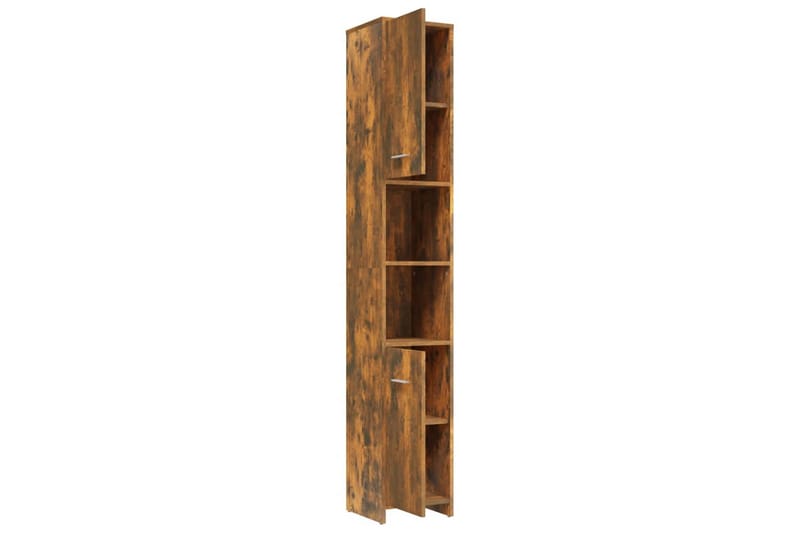 beBasic Badrumsskåp rökfärgad ek 30x30x183,5 cm konstruerat trä - Förvaring - Badrumsförvaring & tvättstuga inredning - Badrumsskåp