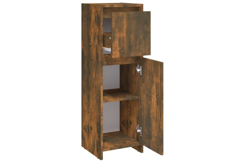 beBasic Badrumsskåp rökfärgad ek 30x30x95 cm konstruerat trä - Förvaring - Badrumsförvaring & tvättstuga inredning - Badrumsskåp