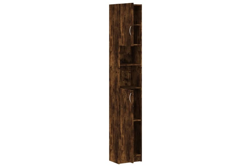 beBasic Badrumsskåp rökfärgad ek 32x25,5x190 cm konstruerat trä - Förvaring - Badrumsförvaring & tvättstuga inredning - Badrumsskåp