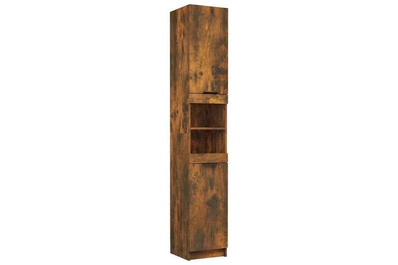 beBasic Badrumsskåp rökfärgad ek 32x34x188,5 cm konstruerat trä - Förvaring - Badrumsförvaring & tvättstuga inredning - Badrumsskåp