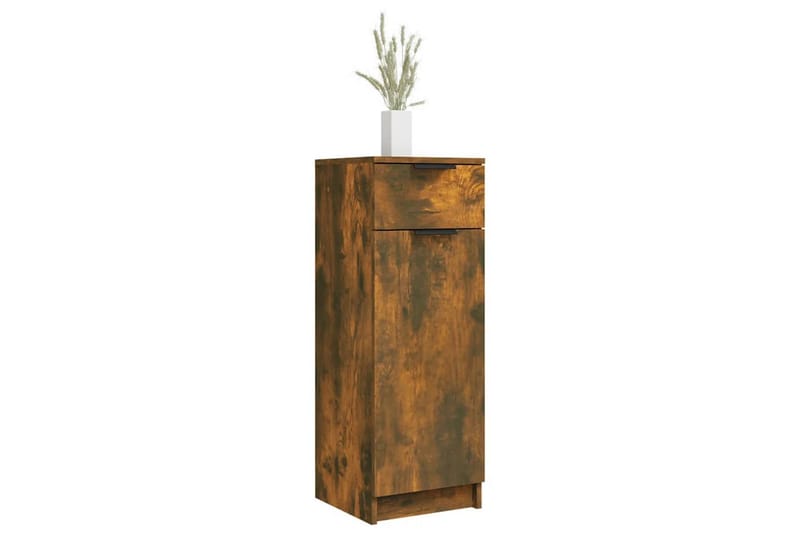 beBasic Badrumsskåp rökfärgad ek 32x34x90 cm konstruerat trä - Förvaring - Badrumsförvaring & tvättstuga inredning - Badrumsskåp