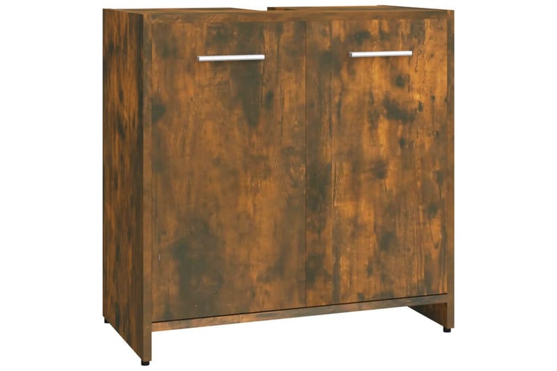 beBasic Badrumsskåp rökfärgad ek 60x33x60 cm konstruerat trä - Förvaring - Badrumsförvaring & tvättstuga inredning - Badrumsskåp