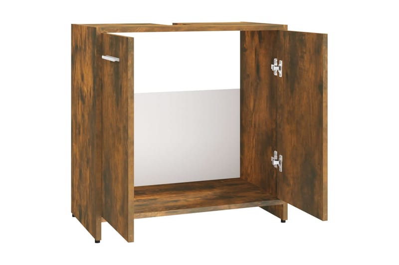 beBasic Badrumsskåp rökfärgad ek 60x33x60 cm konstruerat trä - Förvaring - Badrumsförvaring & tvättstuga inredning - Badrumsskåp