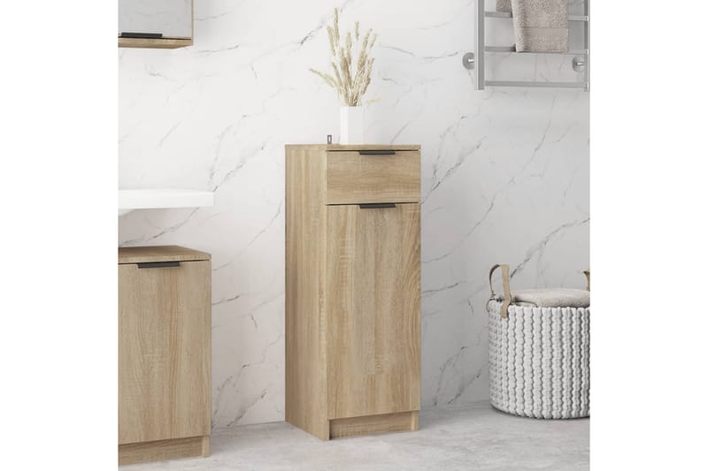 beBasic Badrumsskåp sonoma-ek 32x34x90 cm konstruerat trä - Förvaring - Badrumsförvaring & tvättstuga inredning - Badrumsskåp