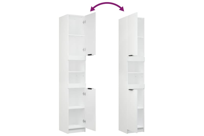 beBasic Badrumsskåp vit 32x34x188,5 cm konstruerat trä - Förvaring - Badrumsförvaring & tvättstuga inredning - Badrumsskåp