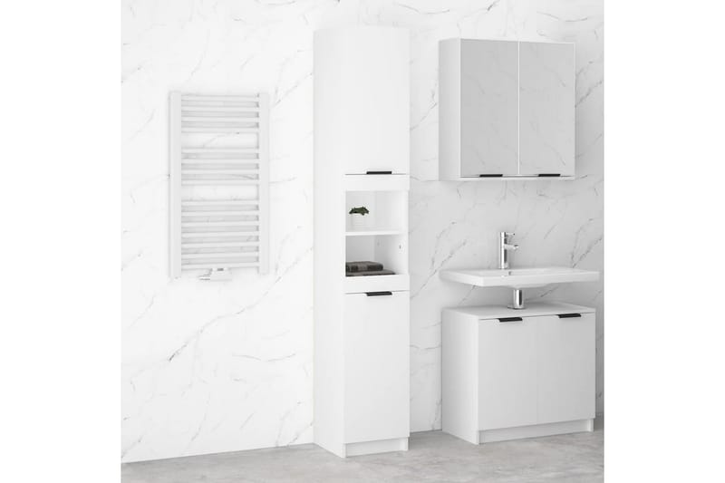beBasic Badrumsskåp vit 32x34x188,5 cm konstruerat trä - Förvaring - Badrumsförvaring & tvättstuga inredning - Badrumsskåp