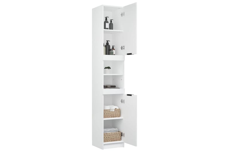 beBasic Badrumsskåp vit 32x34x188,5 cm konstruerat trä - Förvaring - Badrumsförvaring & tvättstuga inredning - Badrumsskåp
