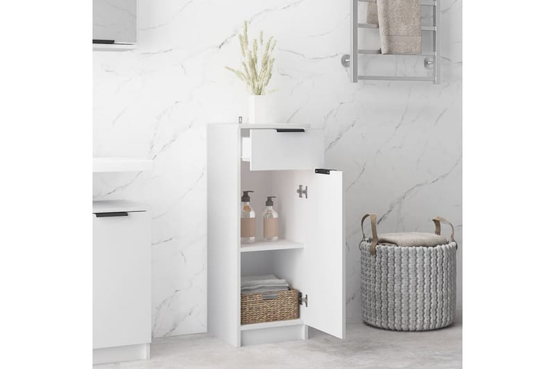 beBasic Badrumsskåp vit 32x34x90 cm konstruerat trä - Förvaring - Badrumsförvaring & tvättstuga inredning - Badrumsskåp