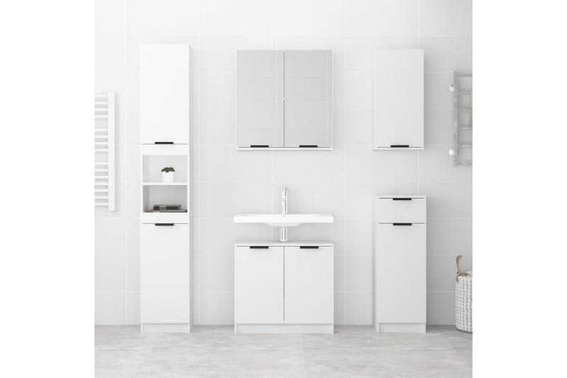 beBasic Badrumsskåp vit 64,5x33,5x59 cm konstruerat trä - Förvaring - Badrumsförvaring & tvättstuga inredning - Badrumsskåp