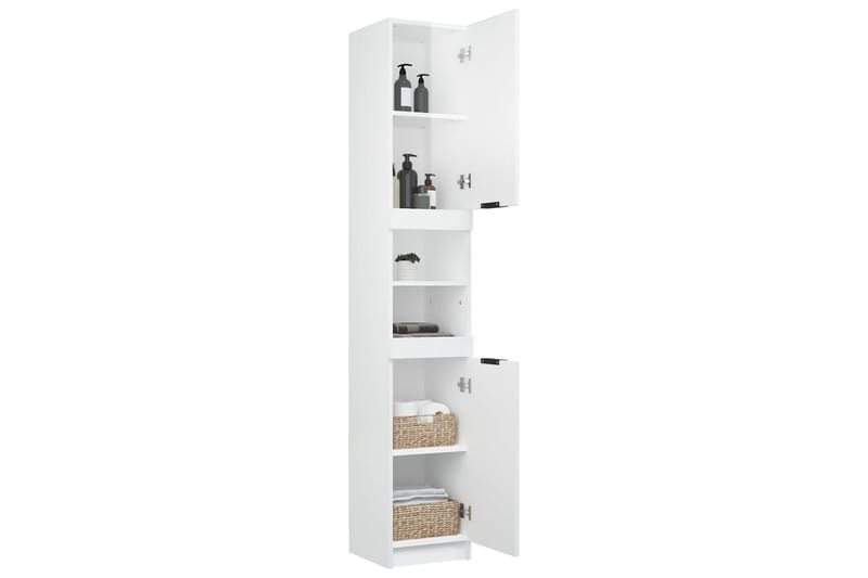 beBasic Badrumsskåp vit högglans 32x34x188,5 cm konstruerat trä - Förvaring - Badrumsförvaring & tvättstuga inredning - Badrumsskåp