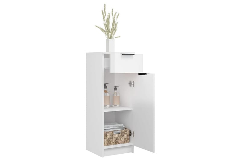 beBasic Badrumsskåp vit högglans 32x34x90 cm konstruerat trä - Förvaring - Badrumsförvaring & tvättstuga inredning - Badrumsskåp