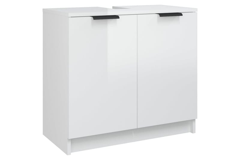 beBasic Badrumsskåp vit högglans 64,5x33,5x59 cm konstruerat trä - Förvaring - Badrumsförvaring & tvättstuga inredning - Badrumsskåp