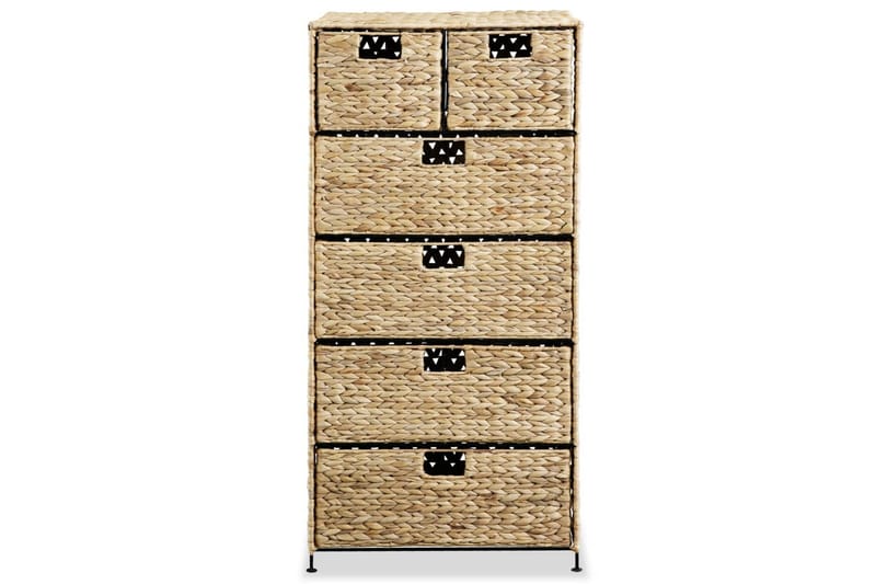 Förvaringsmöbel med 6 korgar 47x37x100 cm vattenhyacint - Brun - Förvaring - Badrumsförvaring & tvättstuga inredning