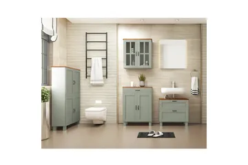 Högskåp till badrum Loft24 Alby Högskåp till Badrum 130x75x30 cm Grön - Förvaring - Badrumsförvaring & tvättstuga inredning - Badrumsskåp